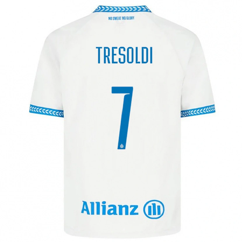 Danxen Dětské Nicolò Tresoldi #7 Modrá Bílá Daleko Hráčské Dresy 2025/26 Dres