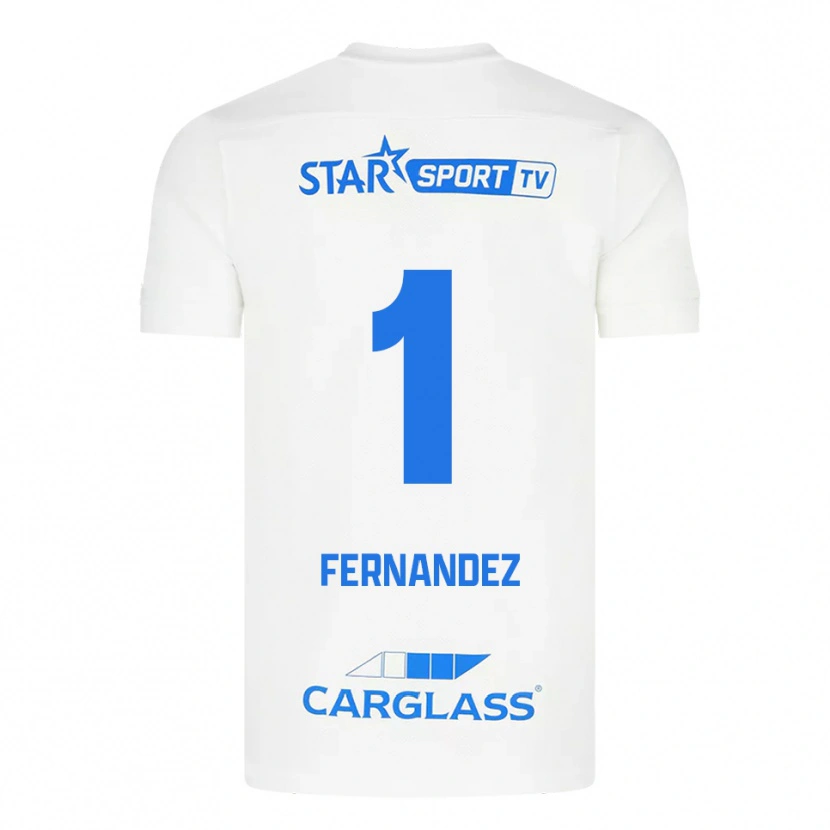 Danxen Dětské Elias Gonzalez Fernandez #1 Bílá Modrá Daleko Hráčské Dresy 2025/26 Dres