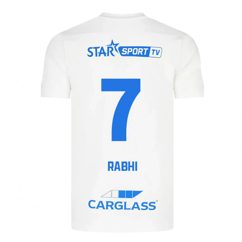 Danxen Dětské Ayman Rabhi #7 Bílá Modrá Daleko Hráčské Dresy 2025/26 Dres