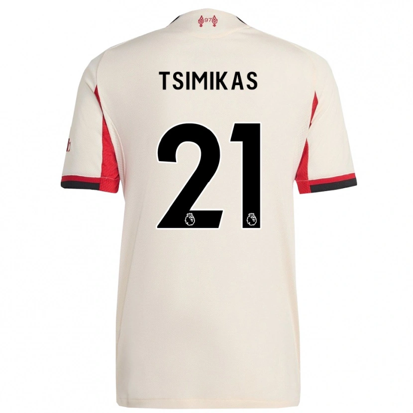 Danxen Dětské Konstantinos Tsimikas #21 Bílá Černá Daleko Hráčské Dresy 2025/26 Dres
