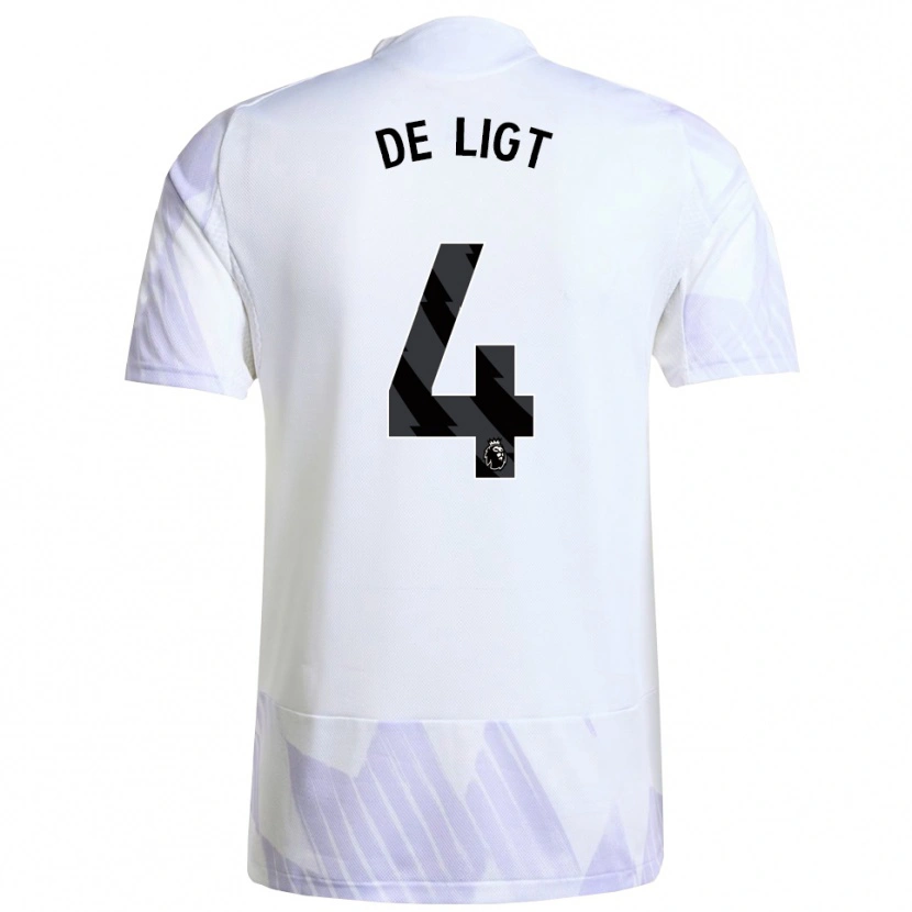 Danxen Dětské Matthijs De Ligt #4 Bílá Fialová Fialová Daleko Hráčské Dresy 2025/26 Dres