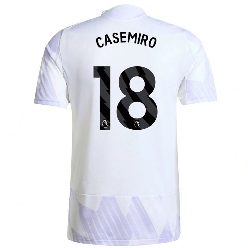 Danxen Dětské Casemiro #18 Bílá Fialová Fialová Daleko Hráčské Dresy 2025/26 Dres
