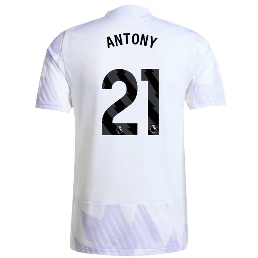 Danxen Dětské Antony #21 Bílá Fialová Fialová Daleko Hráčské Dresy 2025/26 Dres
