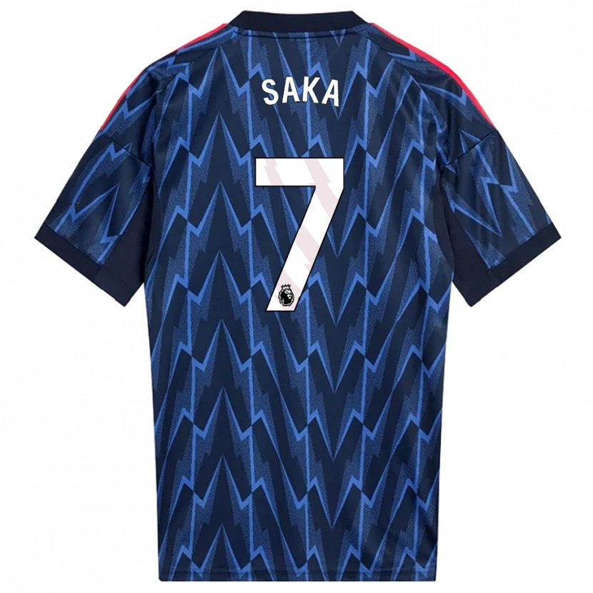 Danxen Dětské Bukayo Saka #7 Tmavě Modrá Červená Daleko Hráčské Dresy 2025/26 Dres
