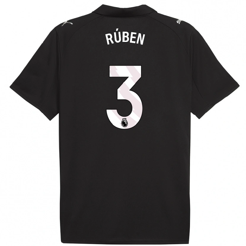 Danxen Dětské Rúben Dias #3 Černá Bílá Daleko Hráčské Dresy 2025/26 Dres