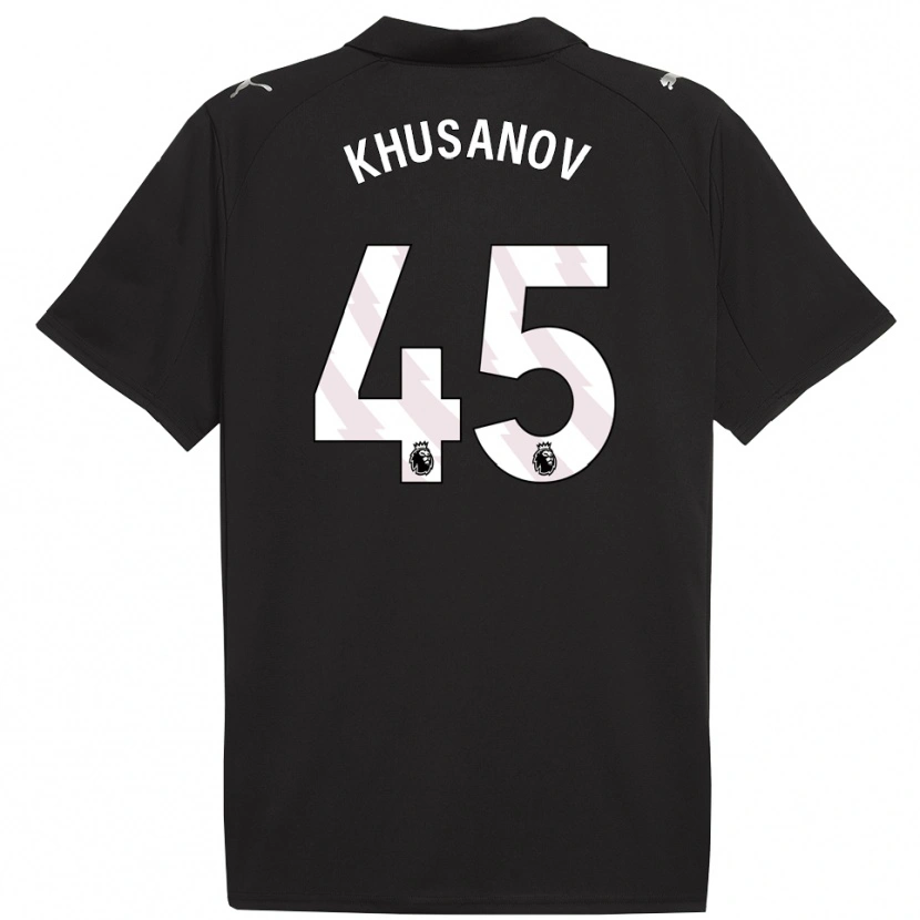 Danxen Dětské Abdukodir Khusanov #45 Černá Bílá Daleko Hráčské Dresy 2025/26 Dres