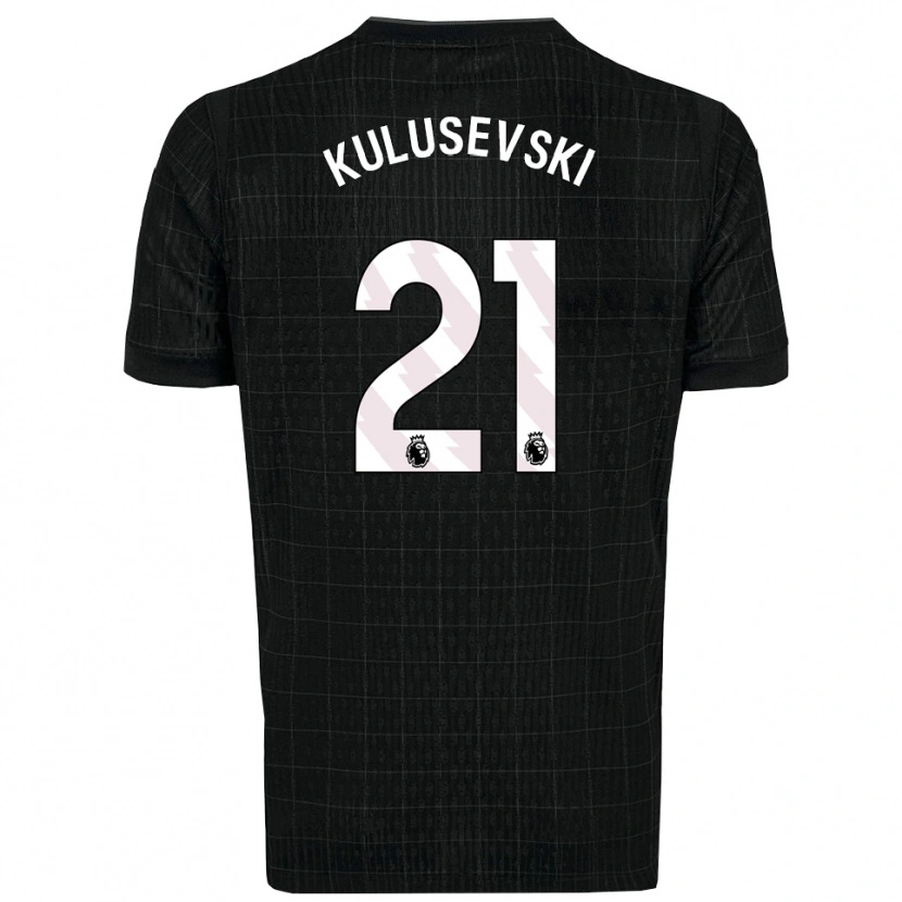 Danxen Dětské Dejan Kulusevski #21 Černá Šedá Daleko Hráčské Dresy 2025/26 Dres