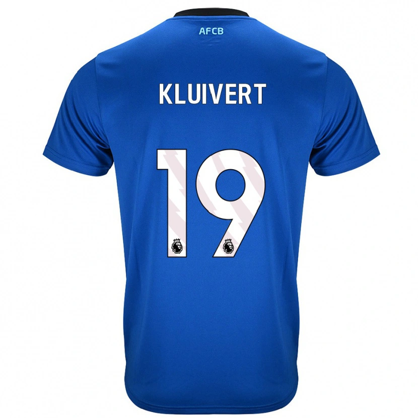 Danxen Dětské Justin Kluivert #19 Modrá Černá Daleko Hráčské Dresy 2025/26 Dres