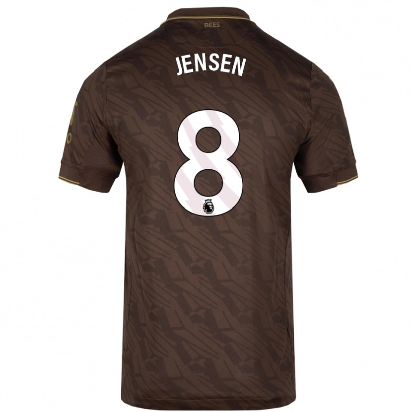 Danxen Dětské Mathias Jensen #8 Hnědá Zlatá Daleko Hráčské Dresy 2025/26 Dres