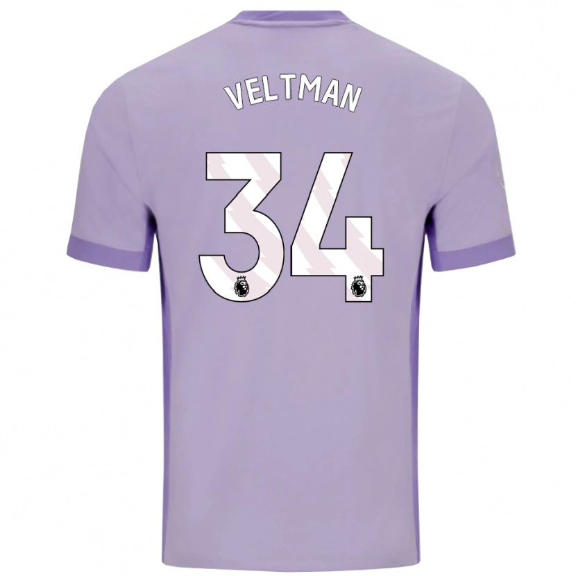 Danxen Dětské Joël Veltman #34 Taro Fialová Bílá Daleko Hráčské Dresy 2025/26 Dres