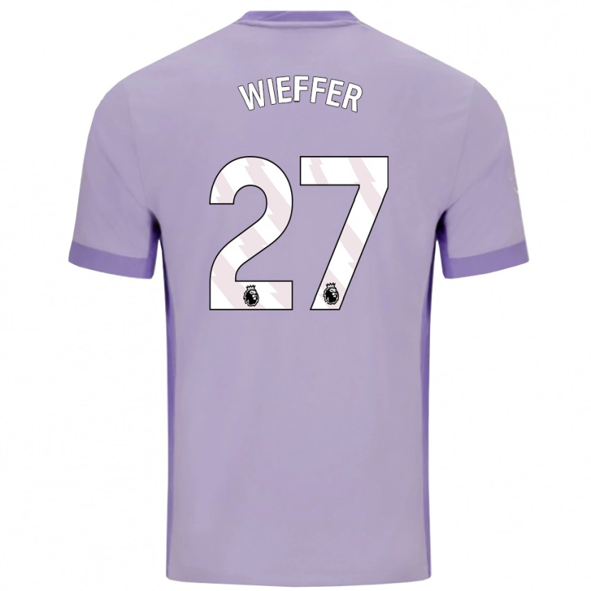 Danxen Dětské Mats Wieffer #27 Taro Fialová Bílá Daleko Hráčské Dresy 2025/26 Dres
