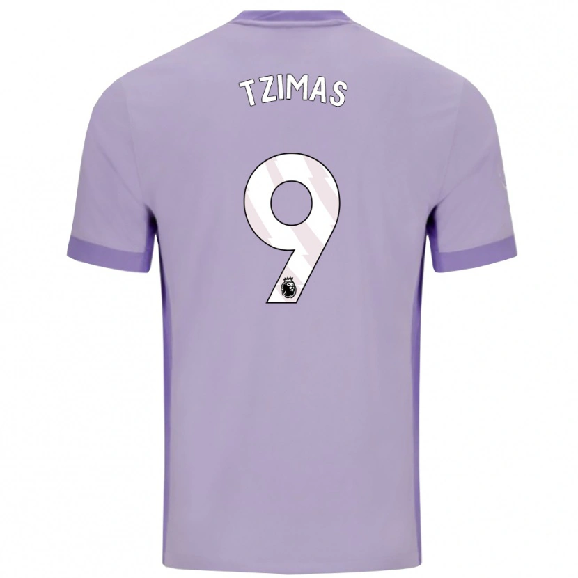 Danxen Dětské Stefanos Tzimas #9 Taro Fialová Bílá Daleko Hráčské Dresy 2025/26 Dres
