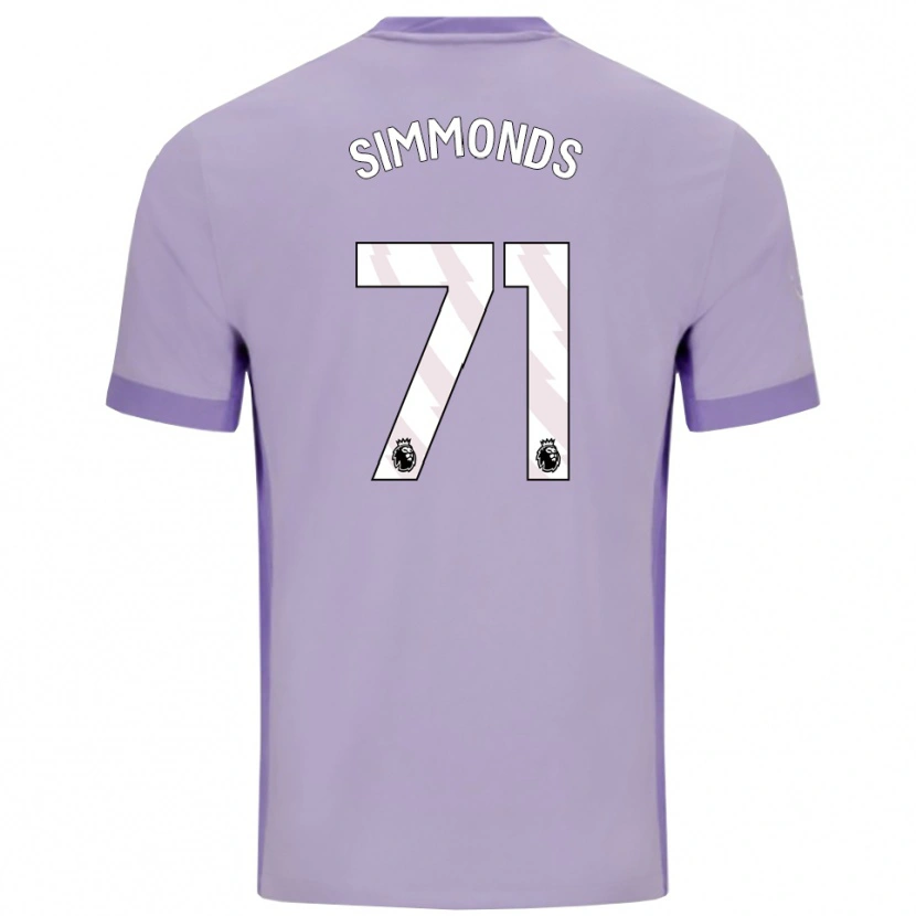 Danxen Dětské Freddie Simmonds #71 Taro Fialová Bílá Daleko Hráčské Dresy 2025/26 Dres