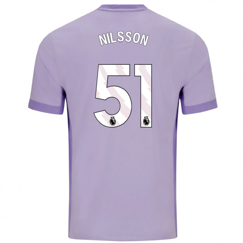 Danxen Dětské Casper Nilsson #51 Taro Fialová Bílá Daleko Hráčské Dresy 2025/26 Dres