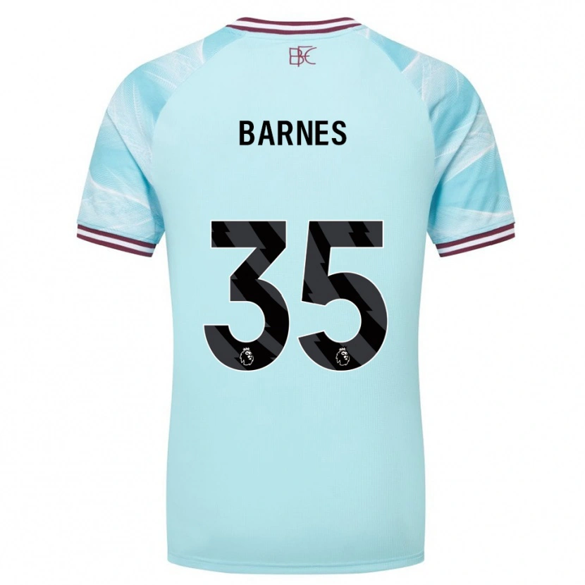 Danxen Dětské Ashley Barnes #35 Nebesky Modrá Burgundská Daleko Hráčské Dresy 2025/26 Dres