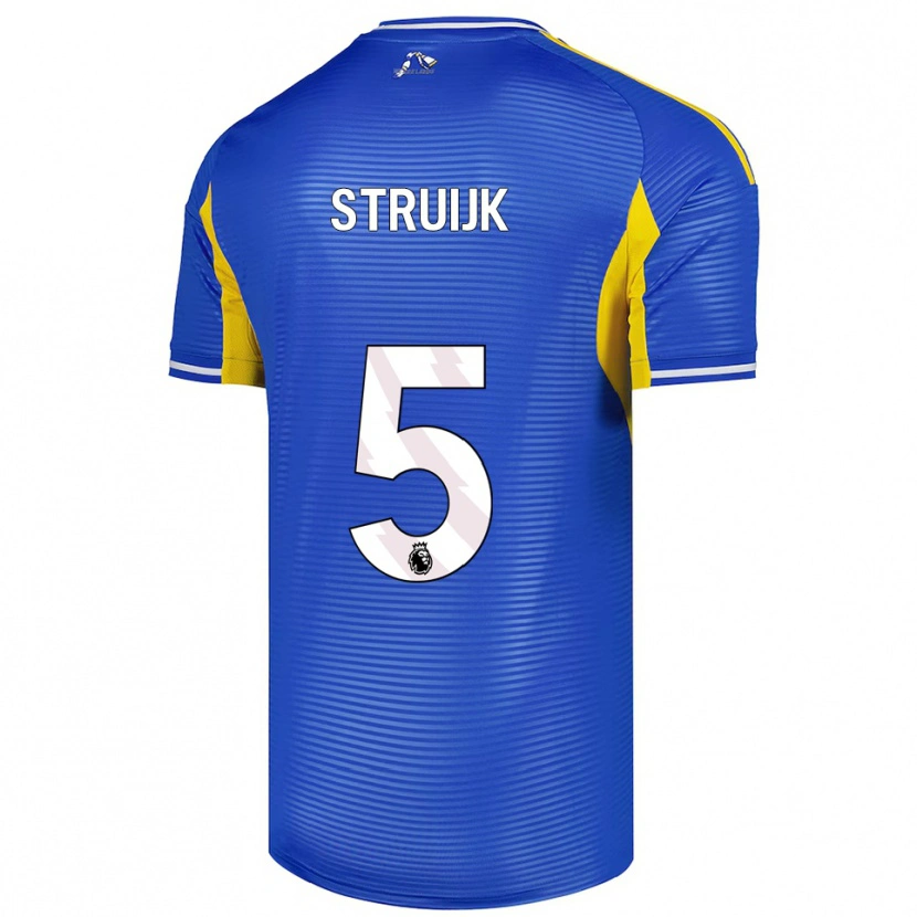 Danxen Dětské Pascal Struijk #5 Modrá Žlutá Daleko Hráčské Dresy 2025/26 Dres