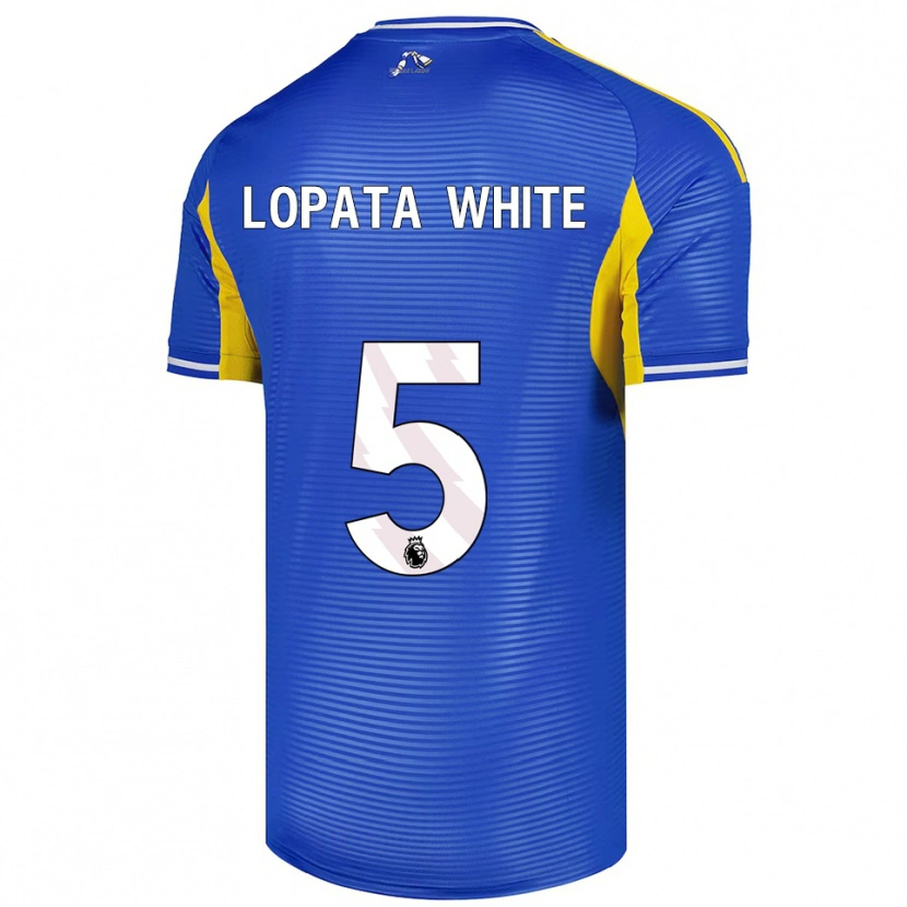Danxen Dětské Reuben Lopata-White #5 Modrá Žlutá Daleko Hráčské Dresy 2025/26 Dres