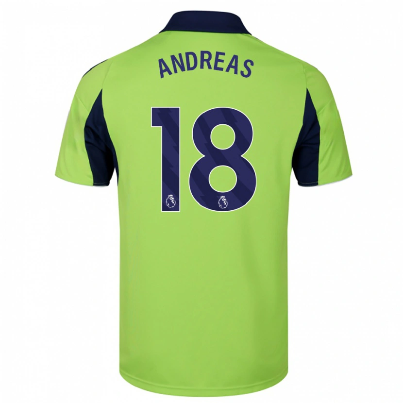 Danxen Dětské Andreas Pereira #18 Zelená Tmavě Modrá Bílá Daleko Hráčské Dresy 2025/26 Dres