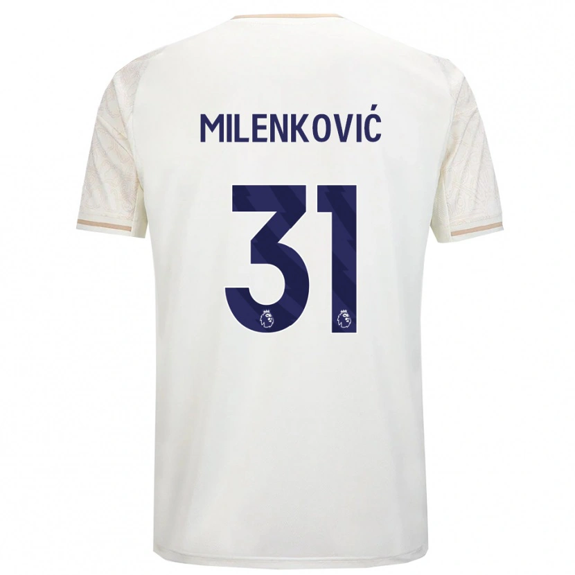 Danxen Dětské Nikola Milenković #31 Smetanově Bílá Černá Daleko Hráčské Dresy 2025/26 Dres