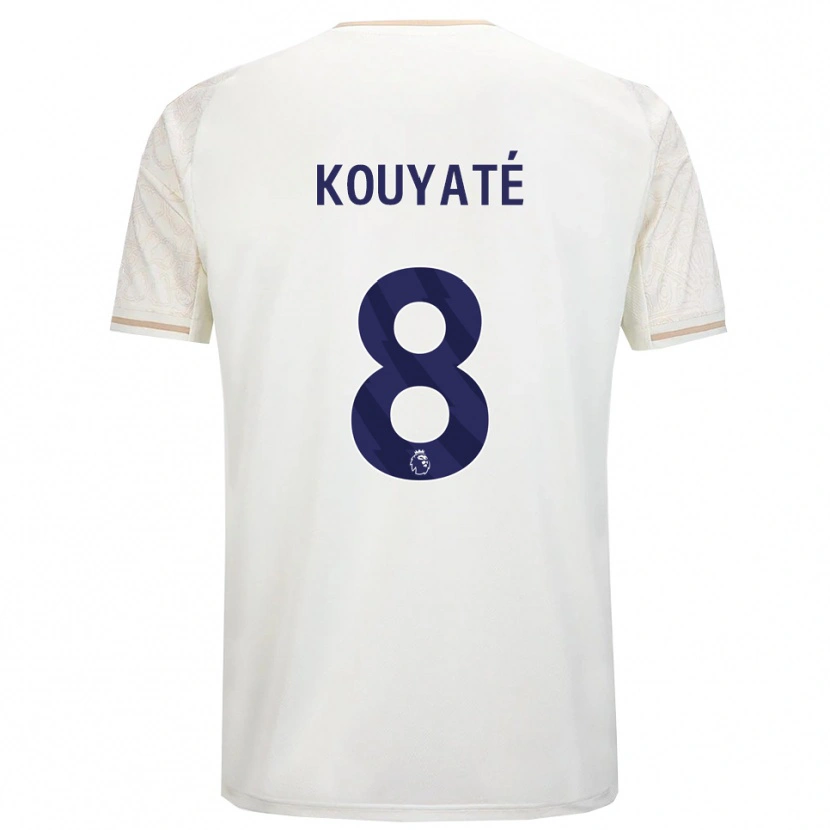Danxen Dětské Cheikhou Kouyate #8 Smetanově Bílá Černá Daleko Hráčské Dresy 2025/26 Dres