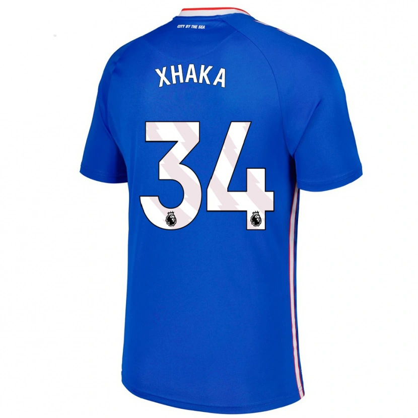 Danxen Dětské Granit Xhaka #34 Modrá Bílá Daleko Hráčské Dresy 2025/26 Dres