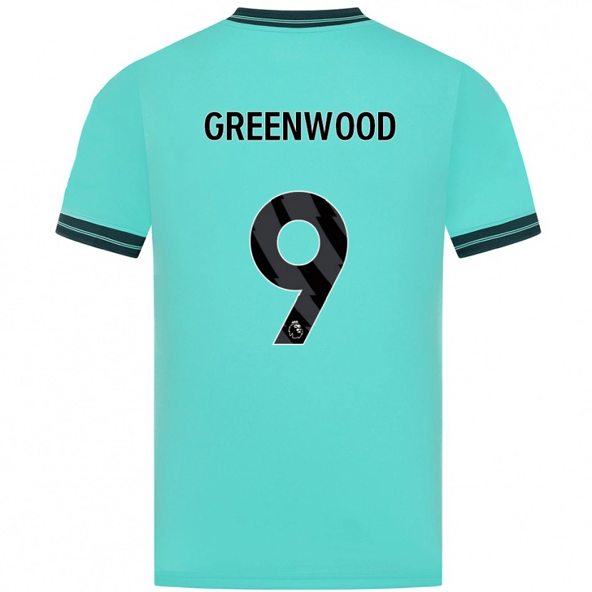 Danxen Dětské Jashayde Greenwood #9 Nebesky Modrá Zelená Daleko Hráčské Dresy 2025/26 Dres