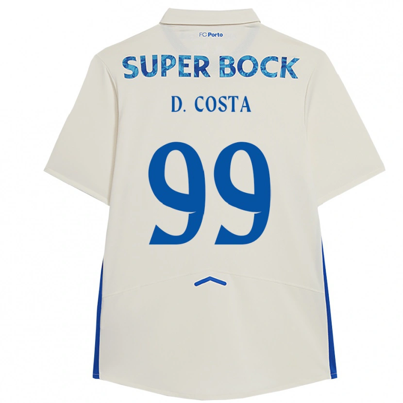 Danxen Dětské Diogo Costa #99 Bílá Modrá Třetí Hráčské Dresy 2025/26 Dres