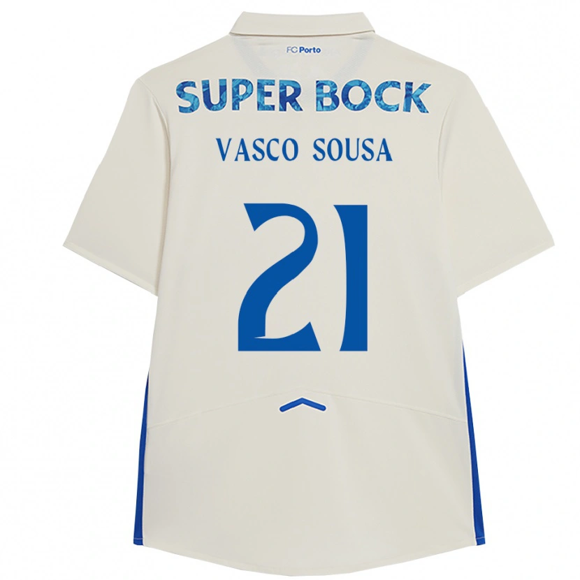 Danxen Dětské Vasco Sousa #21 Bílá Modrá Třetí Hráčské Dresy 2025/26 Dres