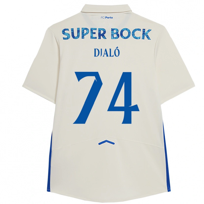 Danxen Dětské Ussumane Djaló #74 Bílá Modrá Třetí Hráčské Dresy 2025/26 Dres
