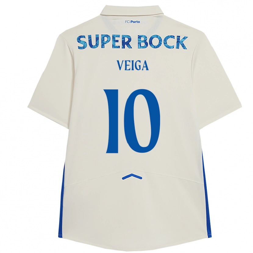 Danxen Dětské Gabri Veiga #10 Bílá Modrá Třetí Hráčské Dresy 2025/26 Dres