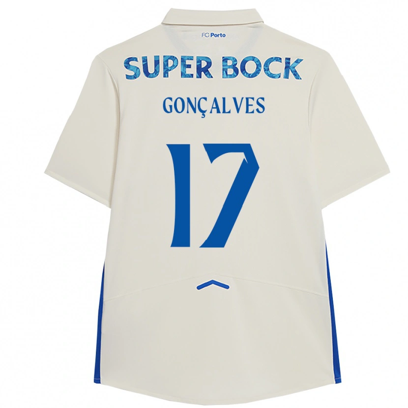 Danxen Dětské Rodrigo Gonçalves #17 Bílá Modrá Třetí Hráčské Dresy 2025/26 Dres