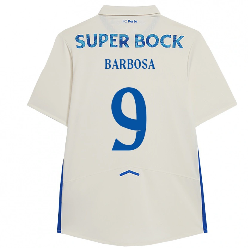 Danxen Dětské Rodrigo Barbosa #9 Bílá Modrá Třetí Hráčské Dresy 2025/26 Dres