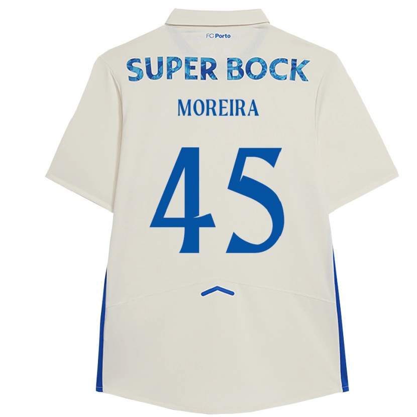Danxen Dětské João Moreira #45 Bílá Modrá Třetí Hráčské Dresy 2025/26 Dres