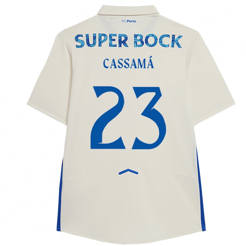 Danxen Dětské Abdu Cassamá #23 Bílá Modrá Třetí Hráčské Dresy 2025/26 Dres