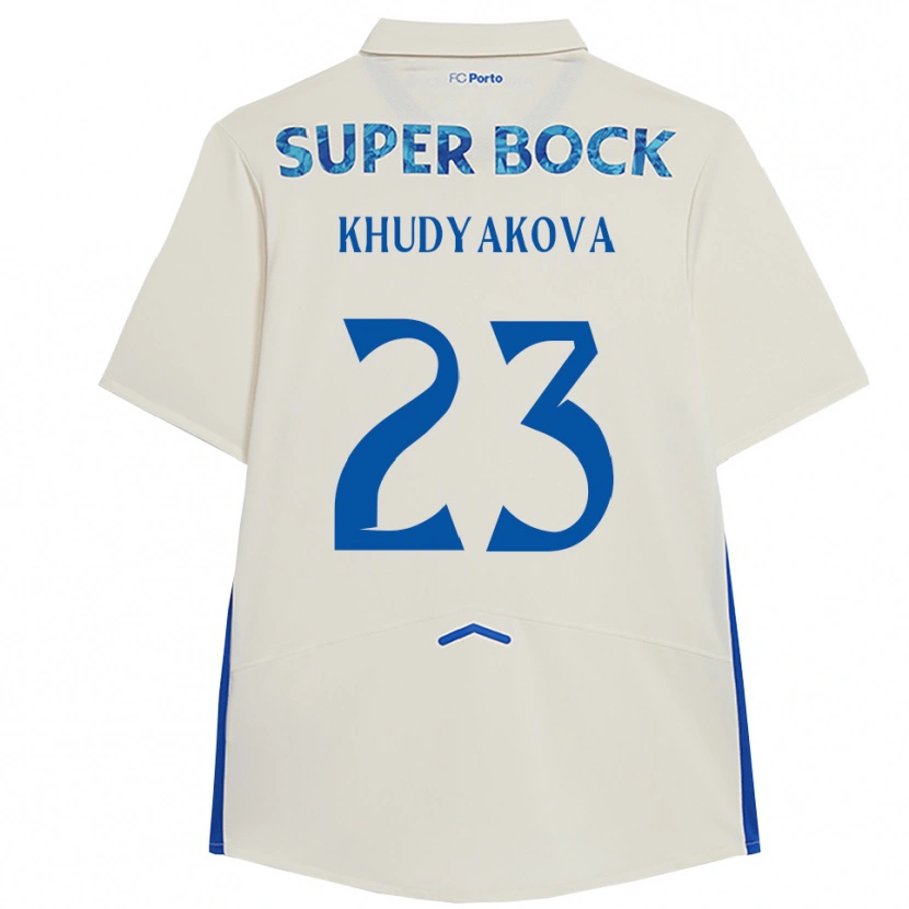 Danxen Dětské Verónica Khudyakova #23 Bílá Modrá Třetí Hráčské Dresy 2025/26 Dres