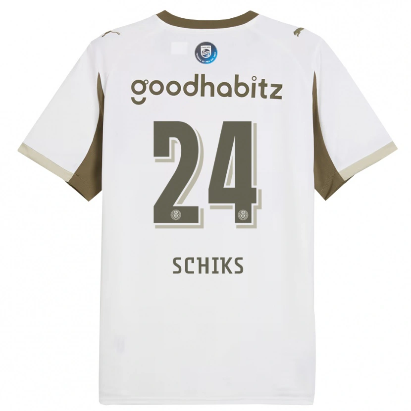 Danxen Dětské Niek Schiks #24 Bílá Šedá Třetí Hráčské Dresy 2025/26 Dres