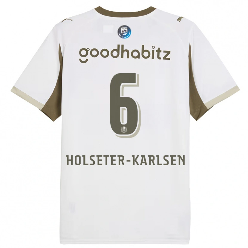 Danxen Dětské Philip Holseter-Karlsen #6 Bílá Šedá Třetí Hráčské Dresy 2025/26 Dres