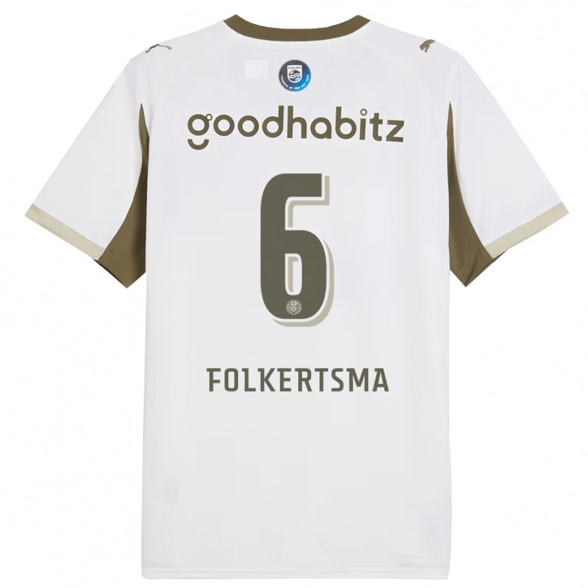 Danxen Dětské Sisca Folkertsma #6 Bílá Šedá Třetí Hráčské Dresy 2025/26 Dres