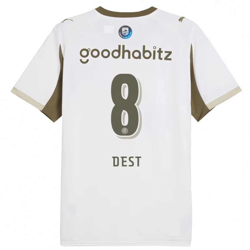 Danxen Dětské Sergiño Dest #8 Bílá Šedá Třetí Hráčské Dresy 2025/26 Dres