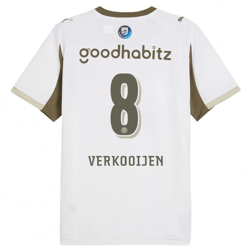 Danxen Dětské Nicolas Verkooijen #8 Bílá Šedá Třetí Hráčské Dresy 2025/26 Dres