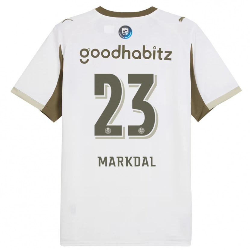 Danxen Dětské Mikkel Markdal #23 Bílá Šedá Třetí Hráčské Dresy 2025/26 Dres