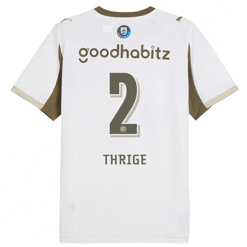 Danxen Dětské Sara Thrige #2 Bílá Šedá Třetí Hráčské Dresy 2025/26 Dres