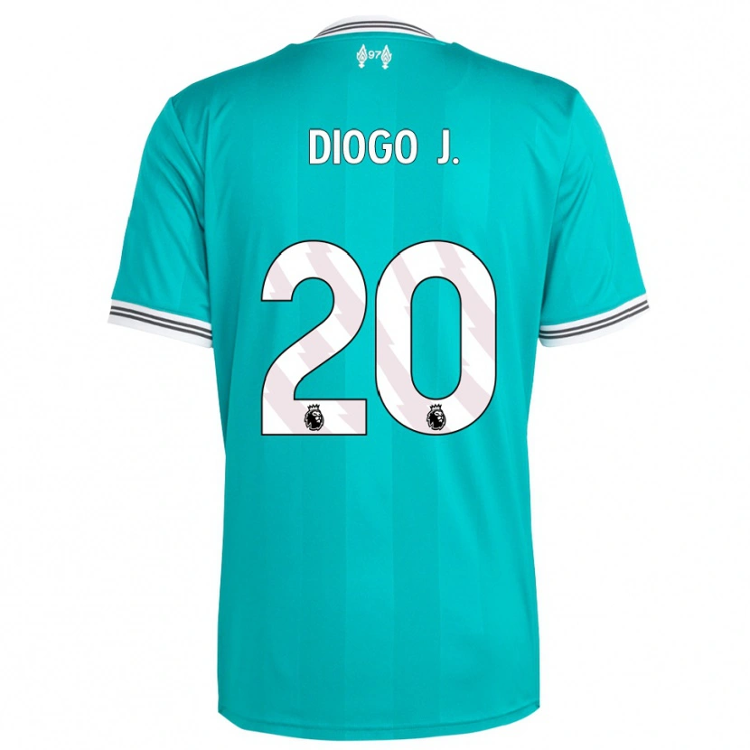 Danxen Dětské Diogo Jota #20 Zelená Bílá Třetí Hráčské Dresy 2025/26 Dres