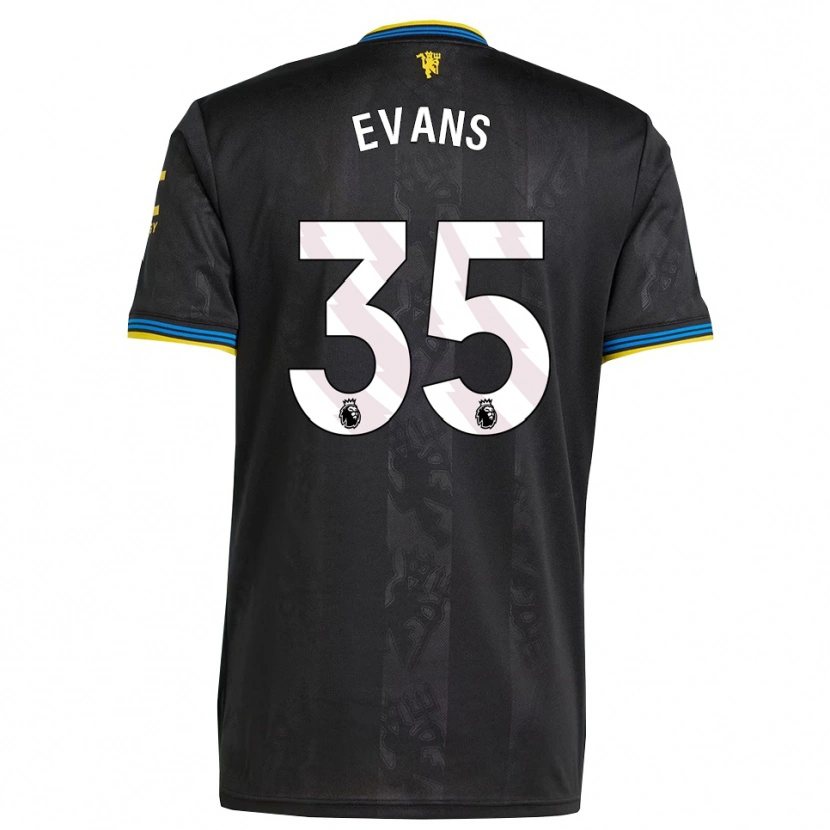 Danxen Dětské Jonny Evans #35 Černá Žlutá Modrá Třetí Hráčské Dresy 2025/26 Dres