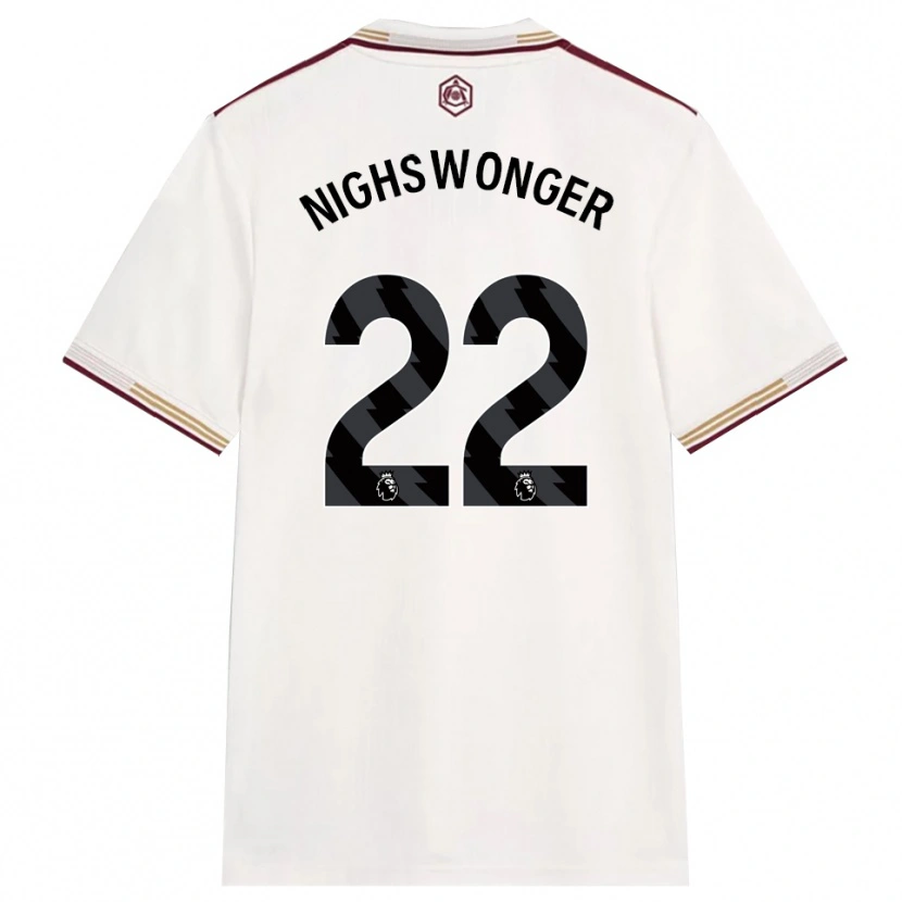Danxen Dětské Jenna Nighswonger #22 Smetanově Bílá Burgundská Třetí Hráčské Dresy 2025/26 Dres