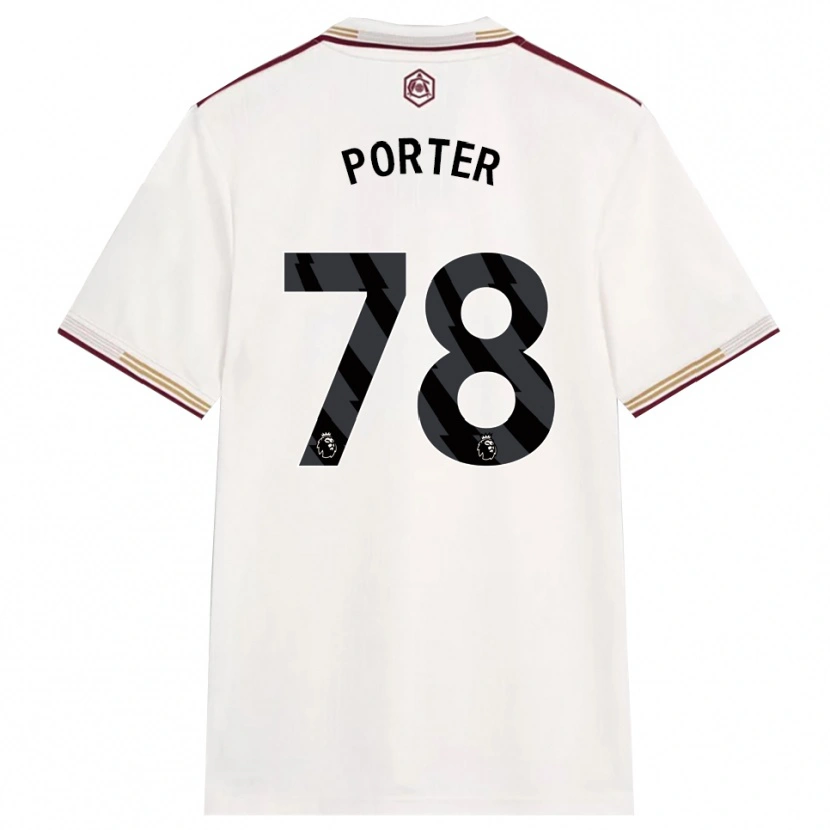 Danxen Dětské Jack Porter #78 Smetanově Bílá Burgundská Třetí Hráčské Dresy 2025/26 Dres