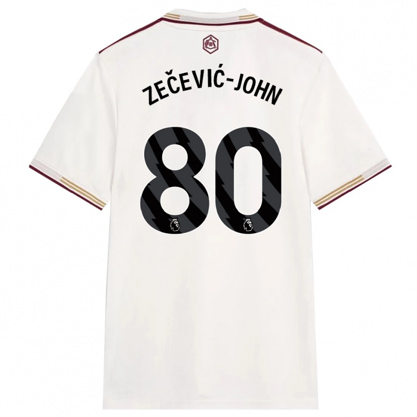 Danxen Dětské Louis Zečević-John #80 Smetanově Bílá Burgundská Třetí Hráčské Dresy 2025/26 Dres