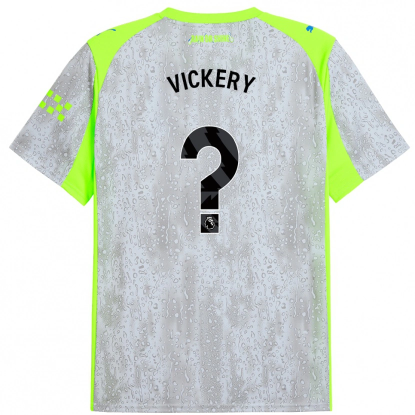 Danxen Dětské Ben Vickery #0 Šedá Žlutá Třetí Hráčské Dresy 2025/26 Dres