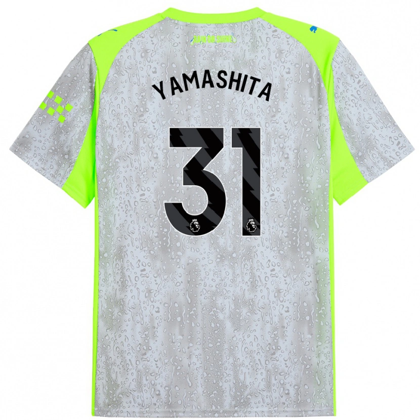 Danxen Dětské Ayaka Yamashita #31 Šedá Žlutá Třetí Hráčské Dresy 2025/26 Dres