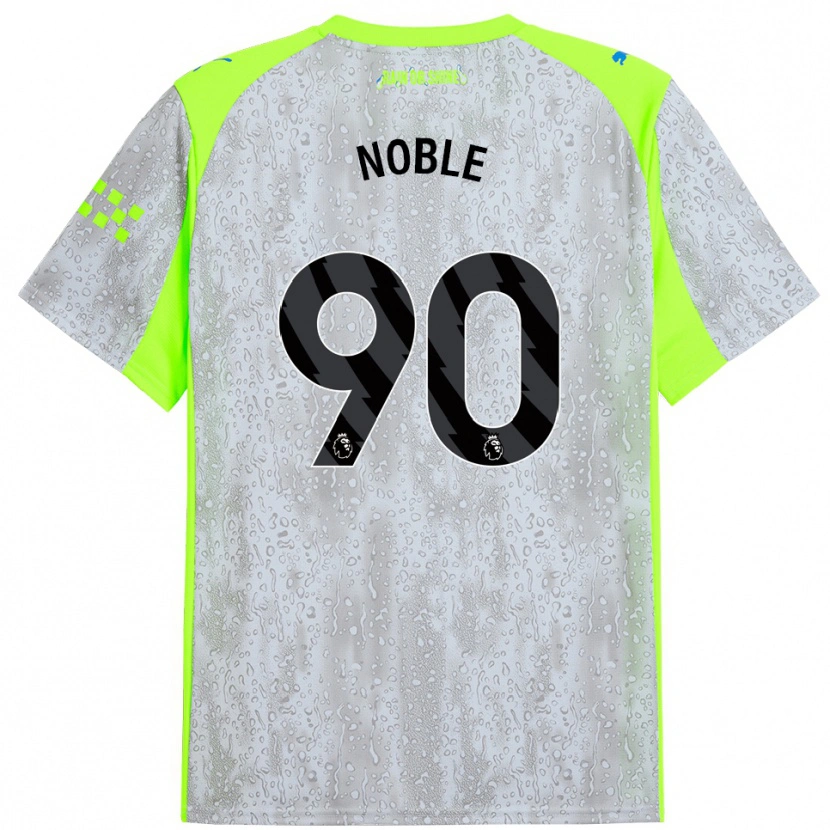 Danxen Dětské Kian Noble #90 Šedá Žlutá Třetí Hráčské Dresy 2025/26 Dres